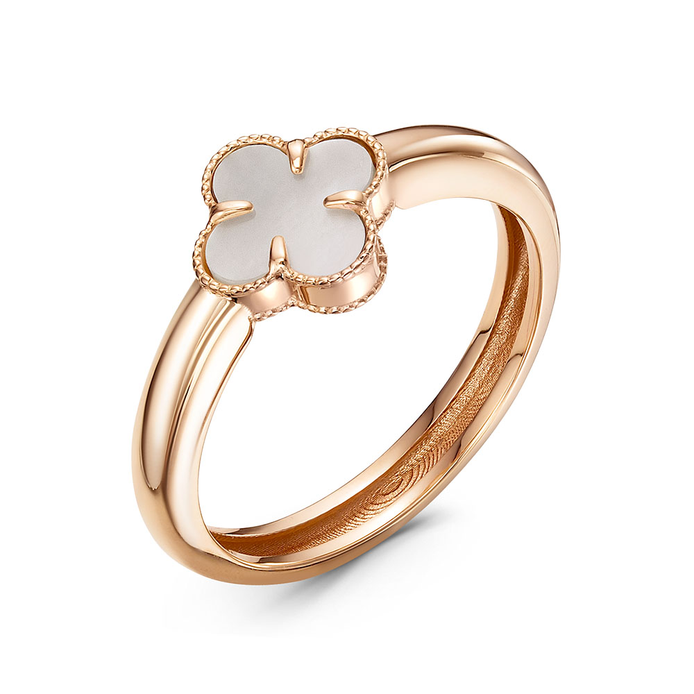 Кольцо из золота с камнем Перламутр фото, цены