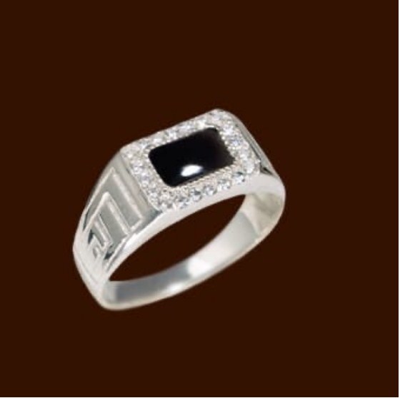 Печатка из серебра с камнем Фианит, Агат фото, цены