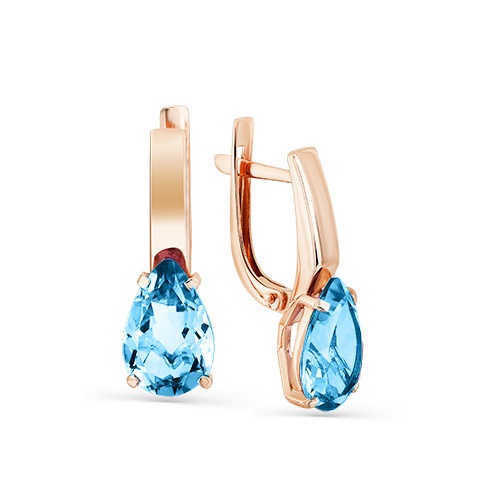 Серьги из золота с камнем Топаз фото, цены