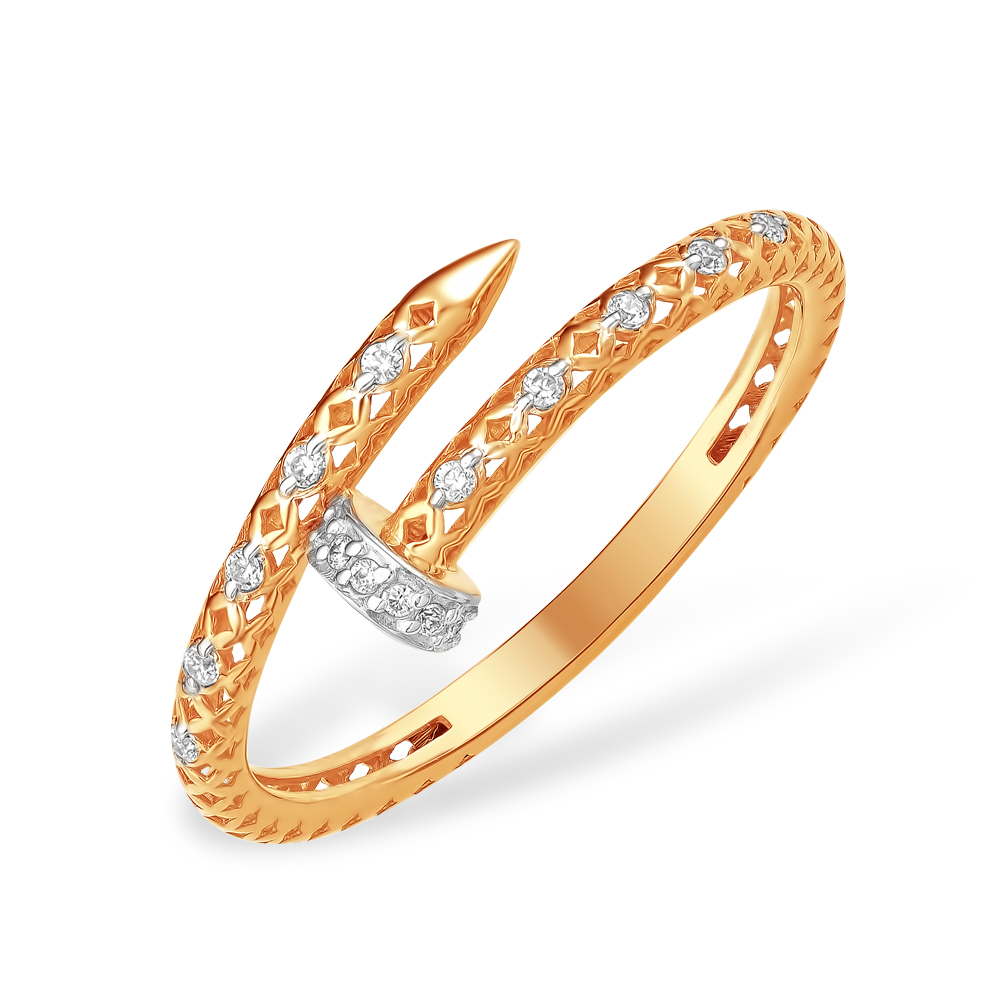 Кольцо из золота с камнем Фианит фото, цены