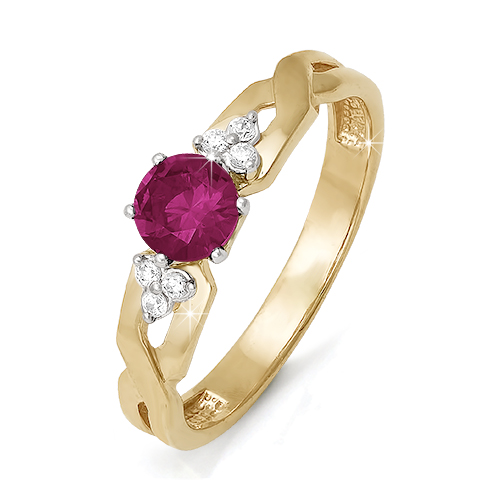 Кольцо из золота с камнем Бриллиант, Рубин фото, цены