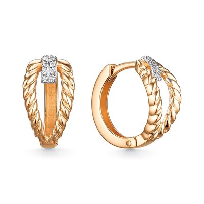 Серьги из золота с камнем Фианит фото, цены