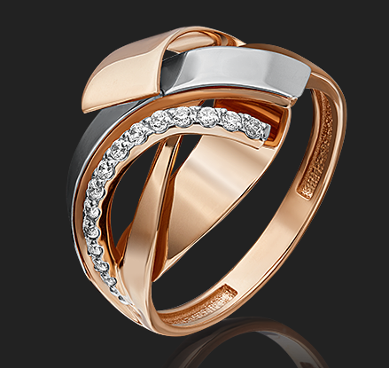 Кольцо из золота с камнем Фианит фото, цены