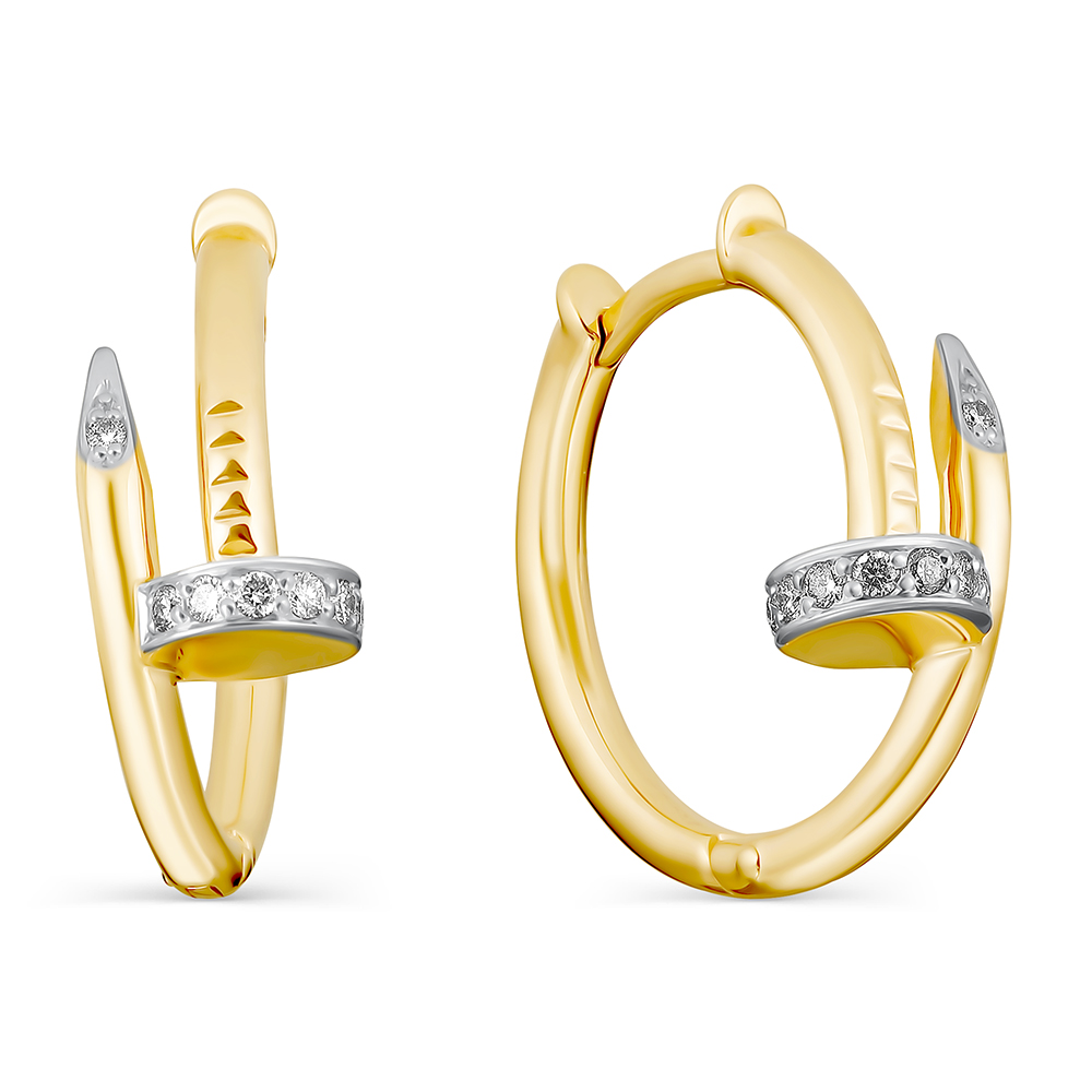 Серьги из золота с камнем Бриллиант фото, цены