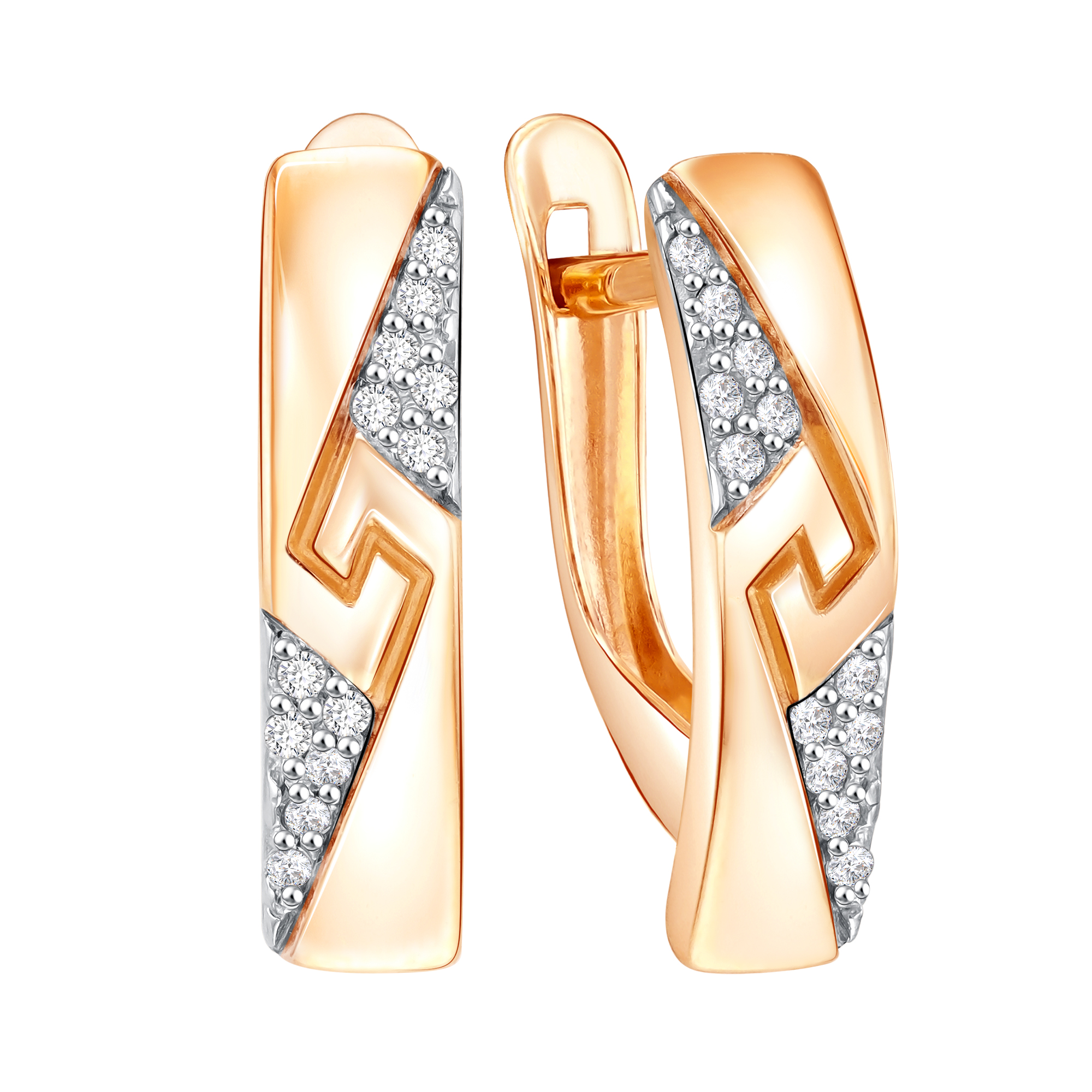 Серьги из золота с камнем Фианит фото, цены