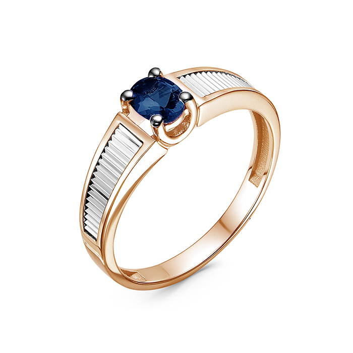 Кольцо из золота с камнем Сапфир фото, цены
