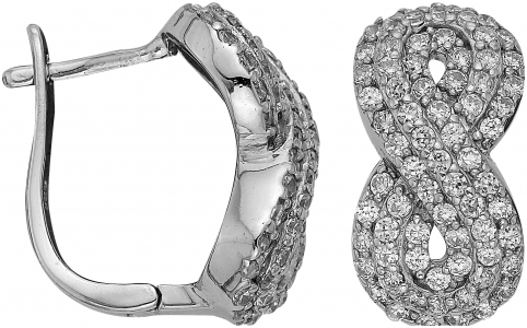 Серьги из серебра с камнем Циркон фото, цены