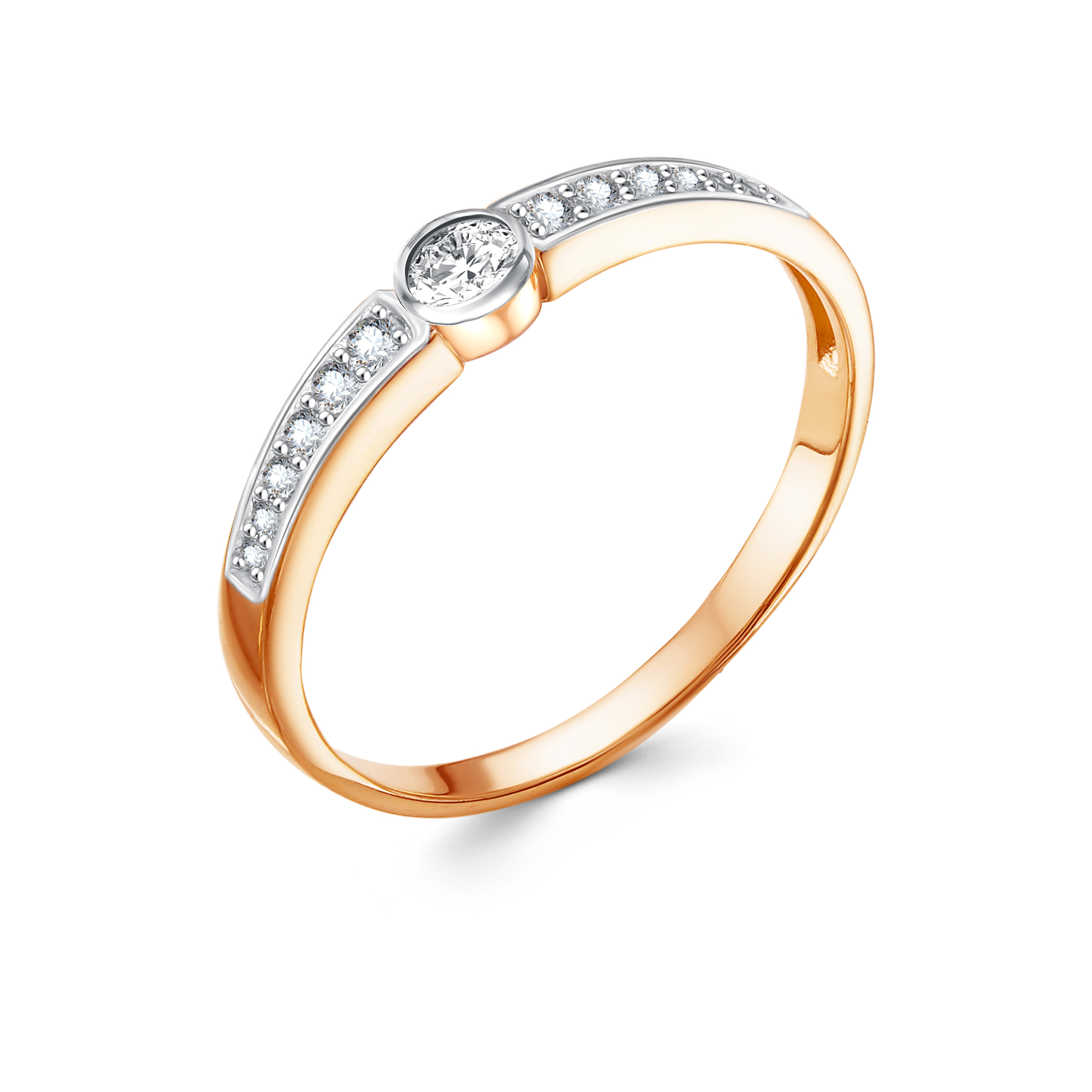 Кольцо из золота с камнем Фианит фото, цены