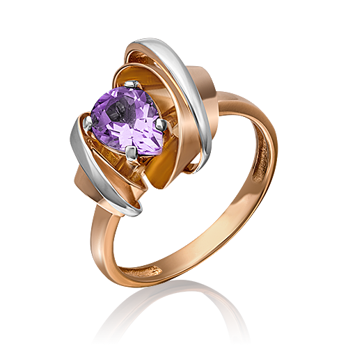 Кольцо из золота с камнем аметист фото, цены