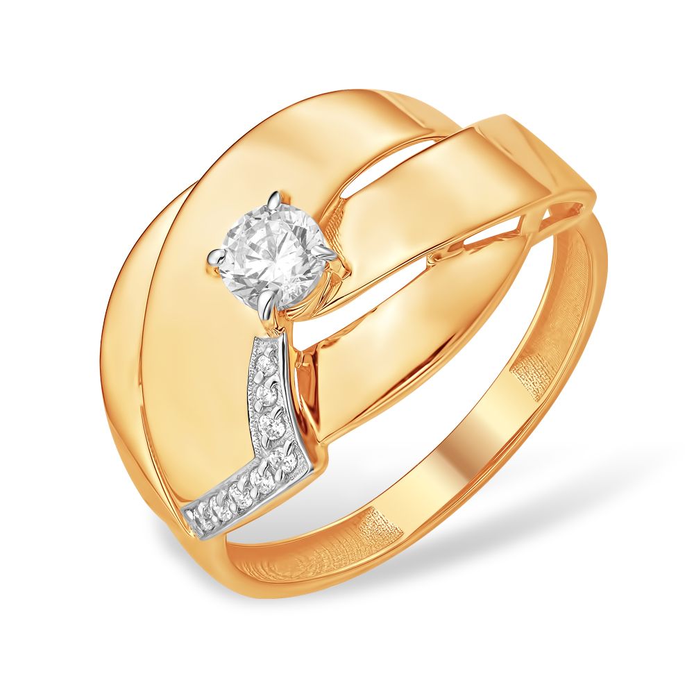 Кольцо из золота с камнем Фианит фото, цены