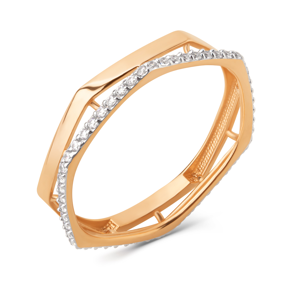 Кольцо из золота с камнем Фианит фото, цены