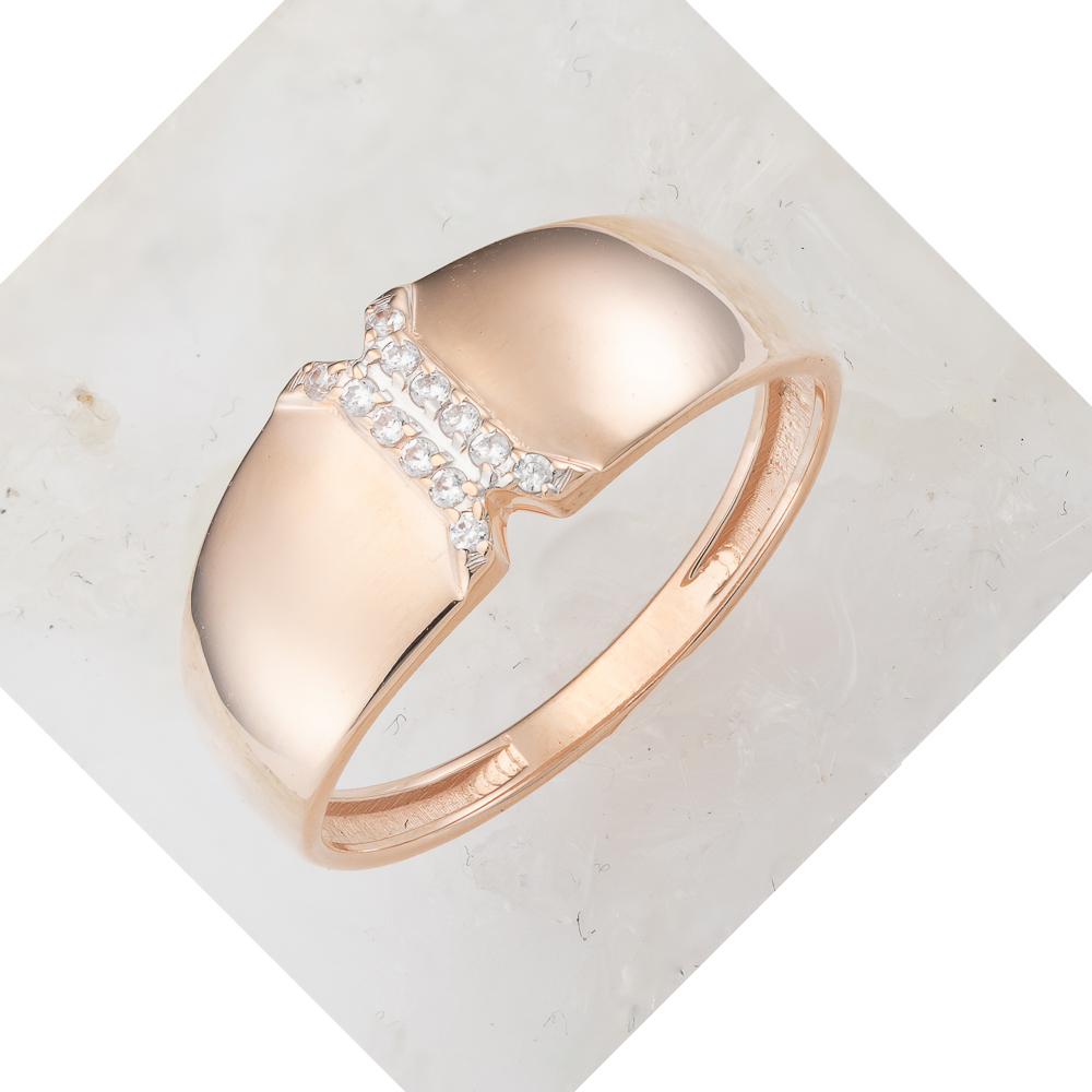 Кольцо из золота с камнем Фианит фото, цены