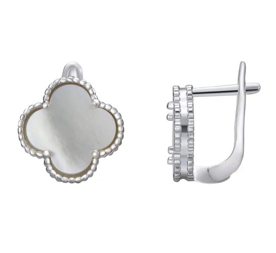 Серьги из серебра с камнем Перламутр фото, цены