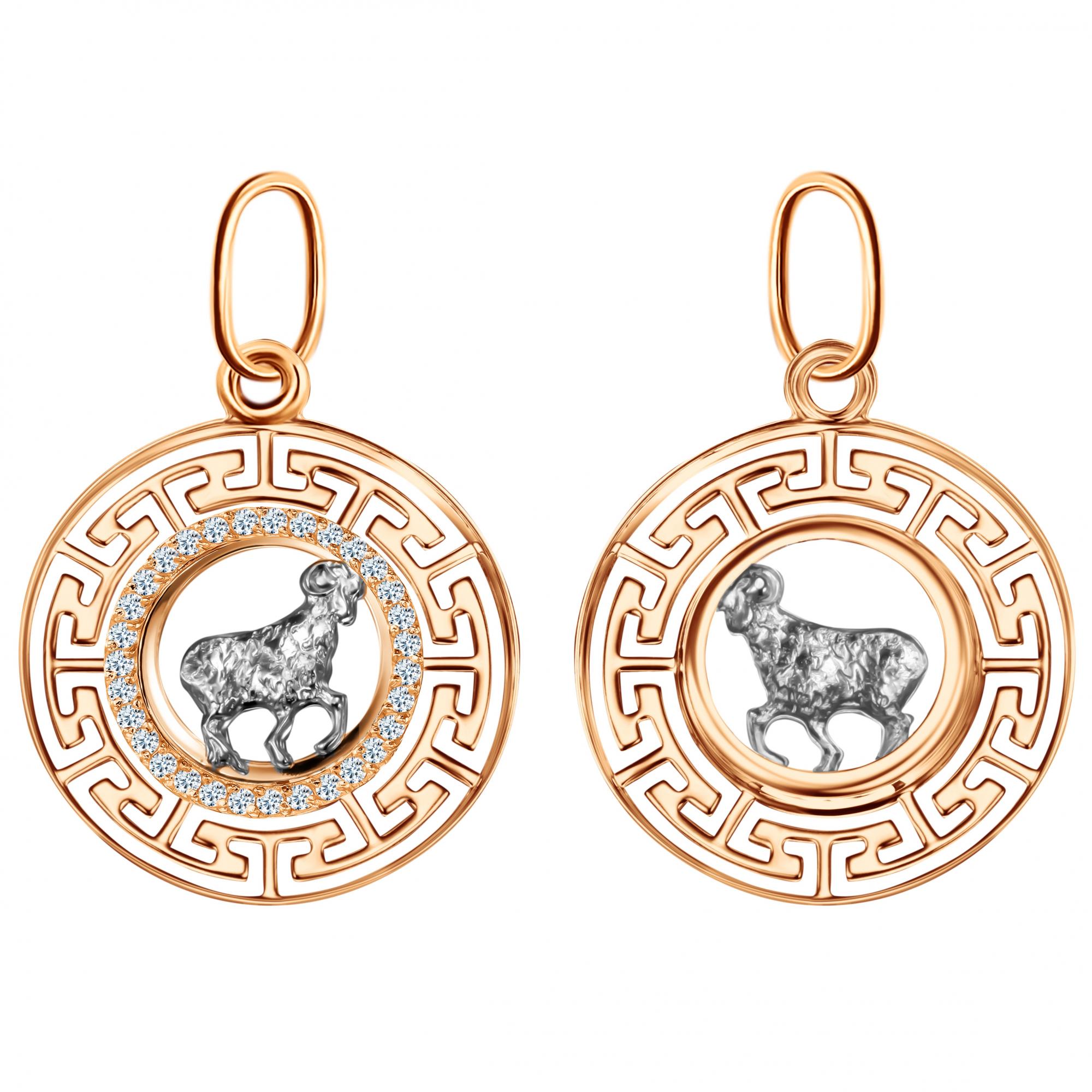 Знак из золота с камнем Фианит фото, цены