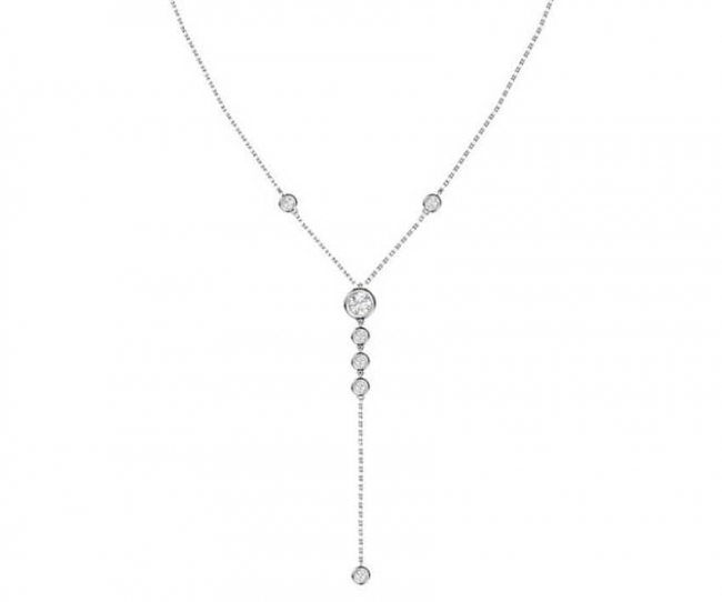 Колье из серебра с камнем Фианит фото, цены