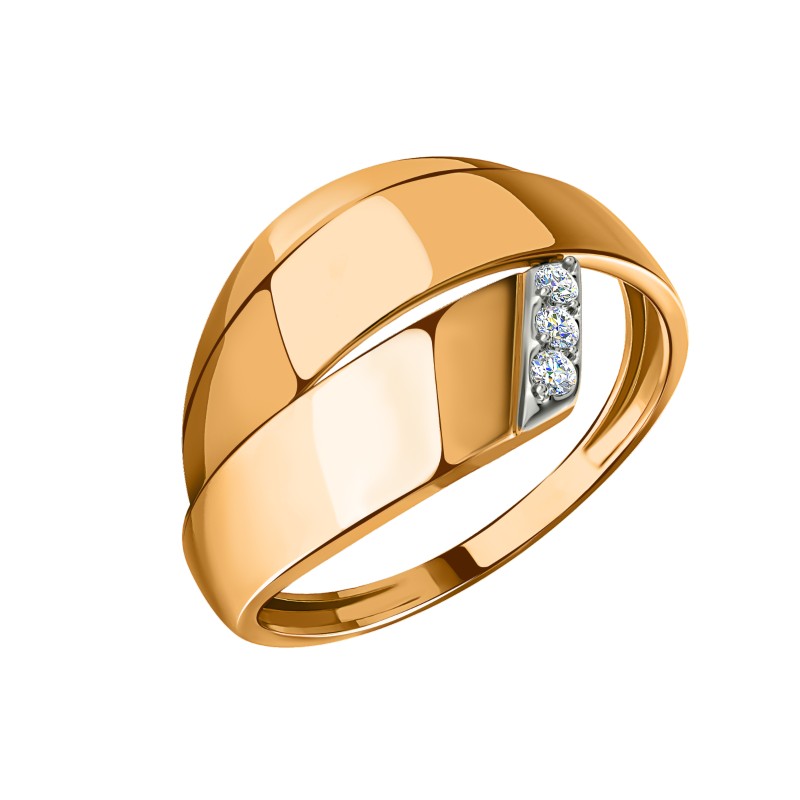 Кольцо из золота с камнем Фианит фото, цены