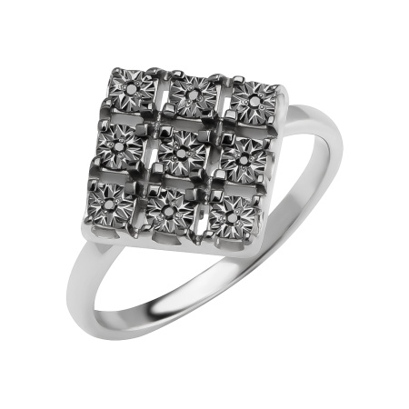 Кольцо из серебра с камнем Бриллиант фото, цены