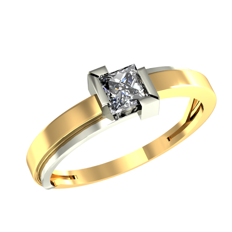 Кольцо из золота с камнем Фианит фото, цены