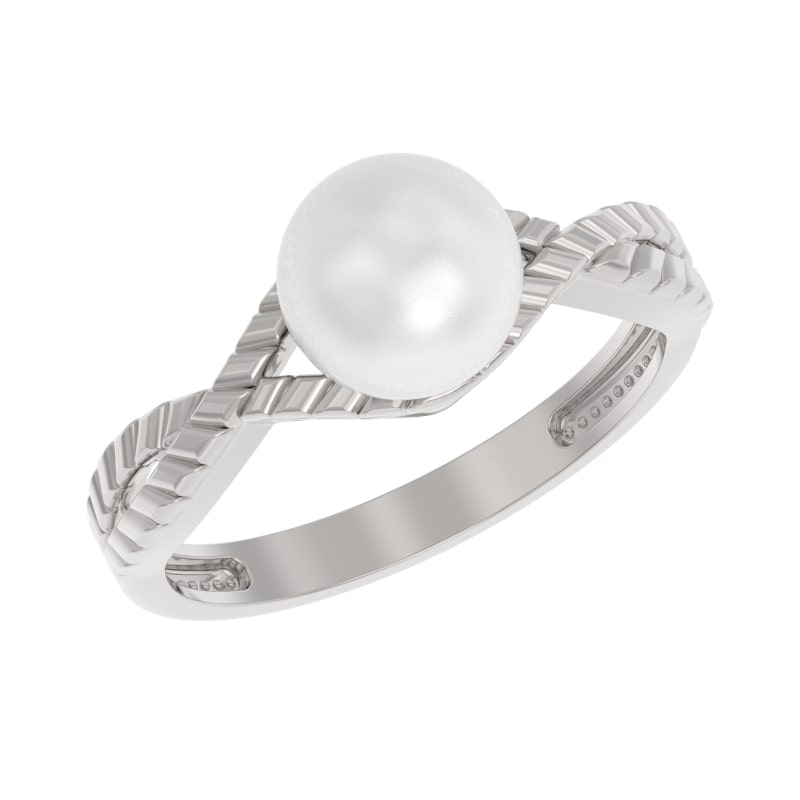 Кольцо из серебра с камнем Жемчуг фото, цены