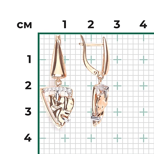 Серьги из золота с камнем Топаз фото, цены