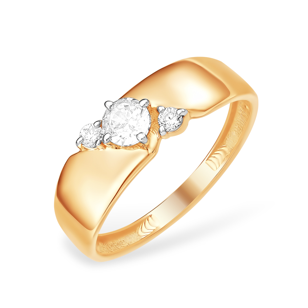 Кольцо из золота с камнем Фианит фото, цены