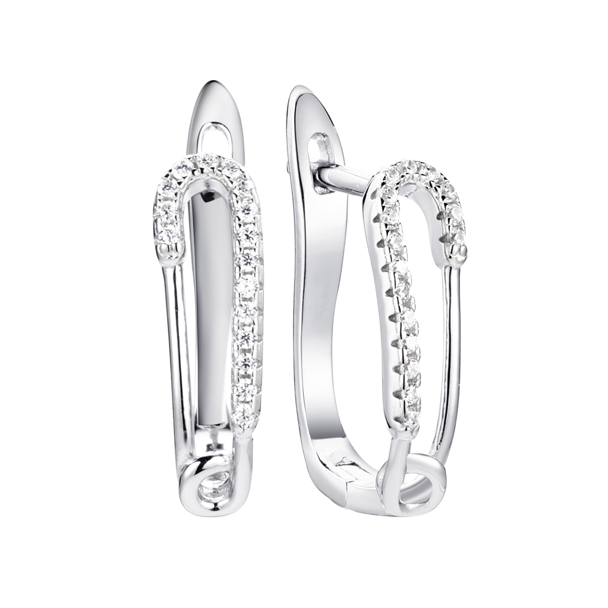 Серьги из серебра с камнем Фианит фото, цены