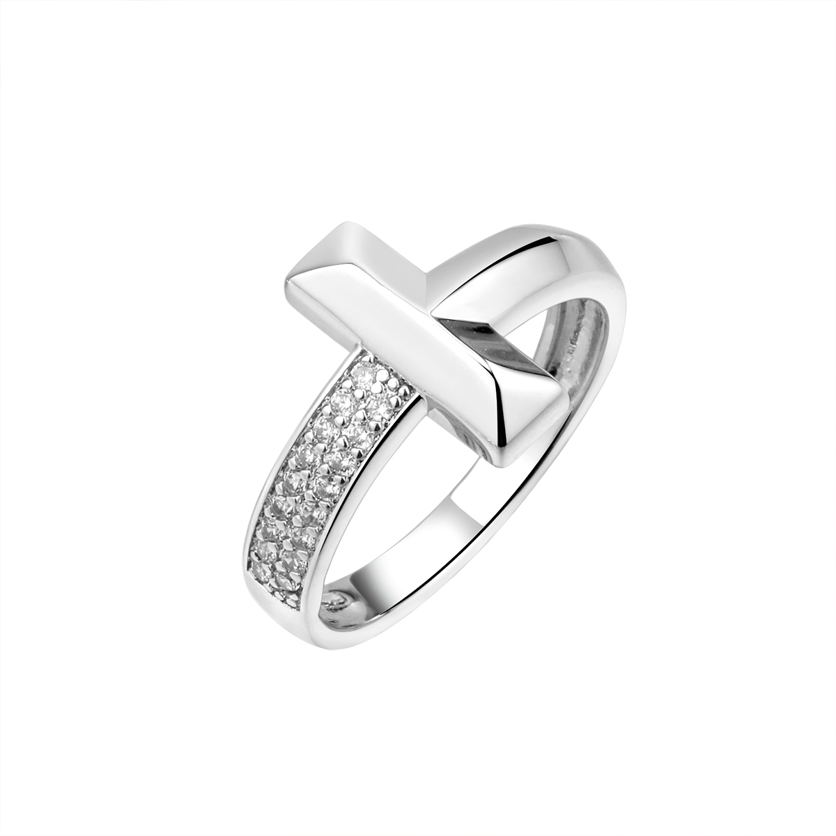 Кольцо из серебра с камнем Фианит фото, цены