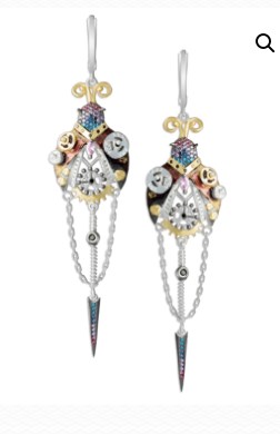 Серьги из серебра с камнем Жемчуг, Фианит фото, цены