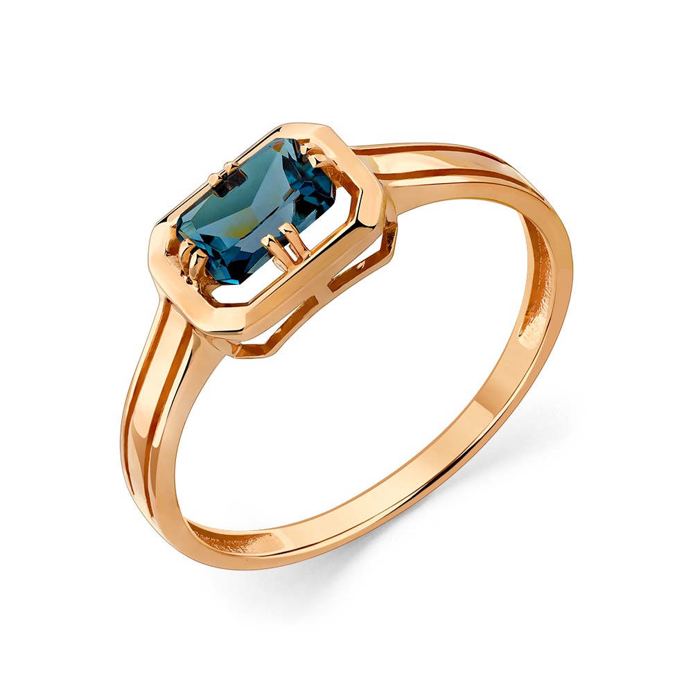 Кольцо из золота с камнем Лондон топаз фото, цены