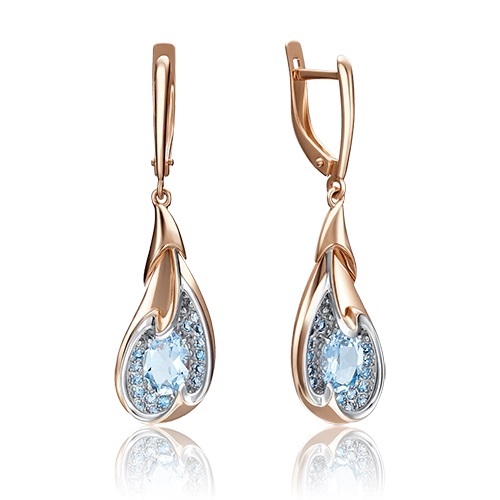 Серьги из золота с камнем Топаз фото, цены