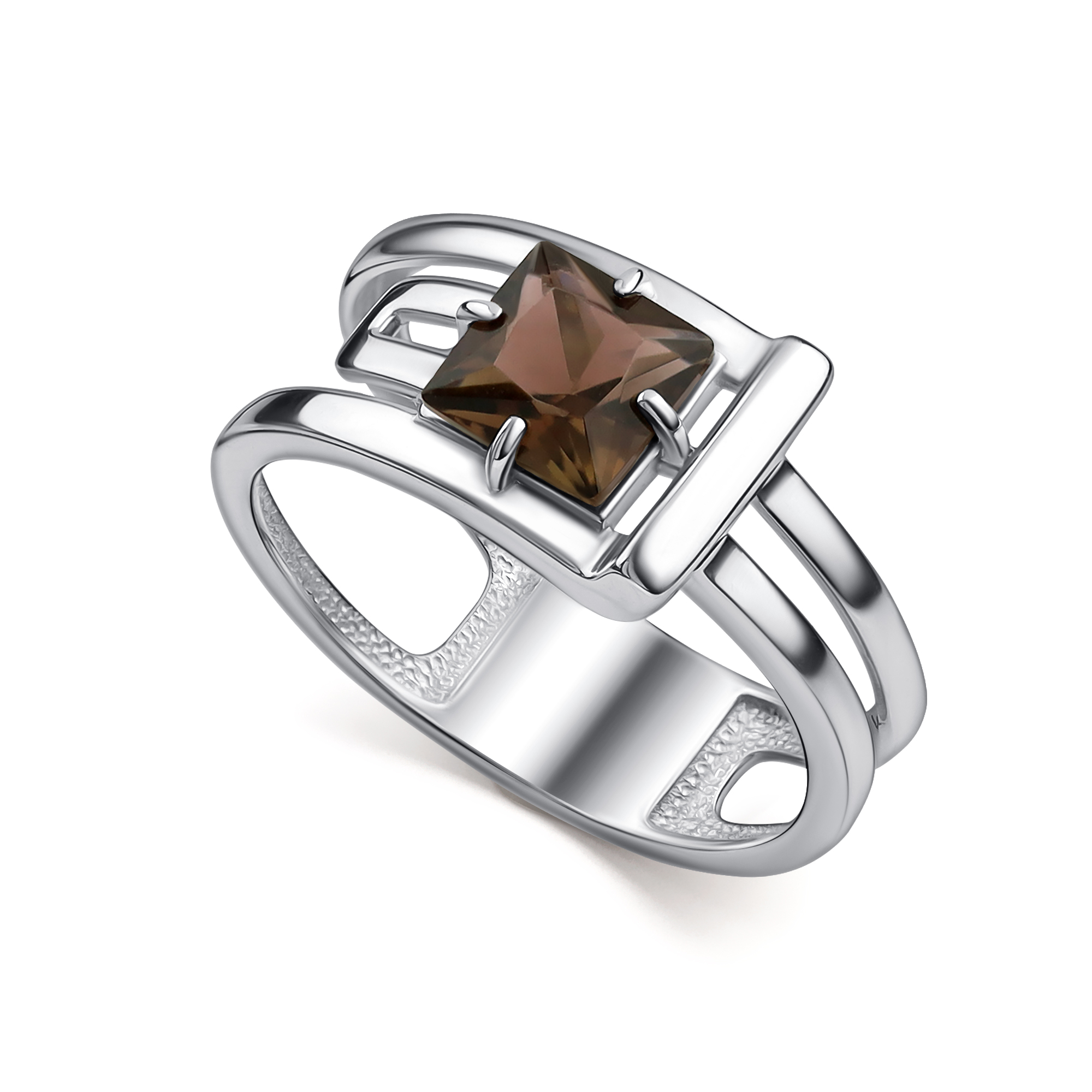 Кольцо из серебра с камнем Раухтопаз фото, цены