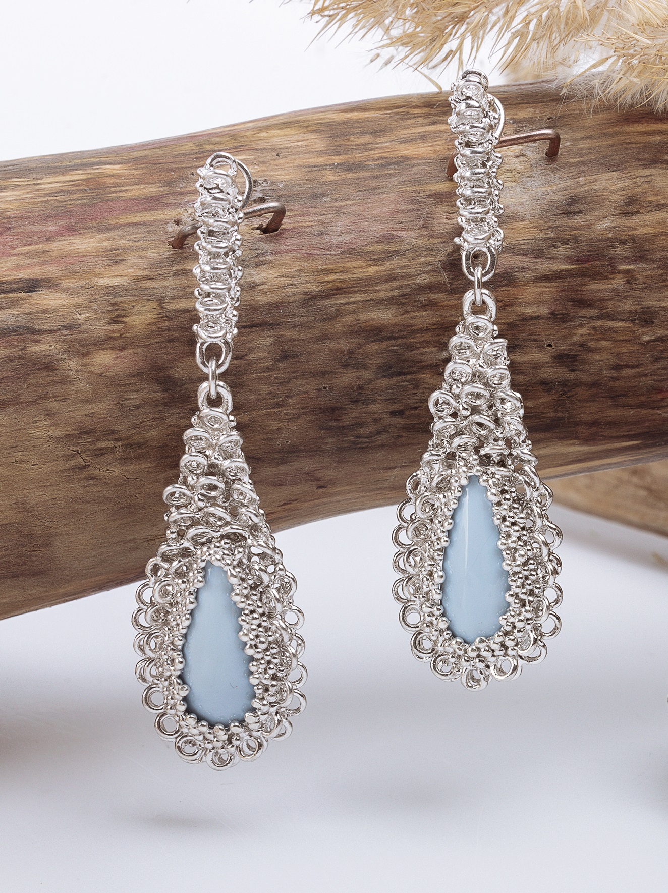 Серьги из серебра с камнем Бриллиант, Опал фото, цены