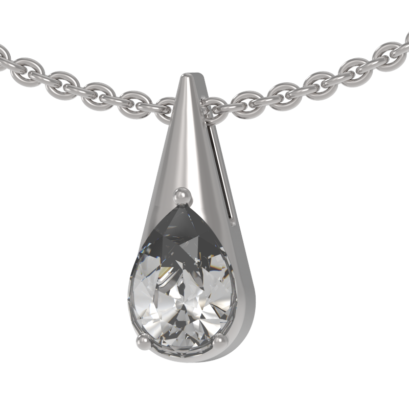 Подвеска из серебра с камнем Фианит фото, цены