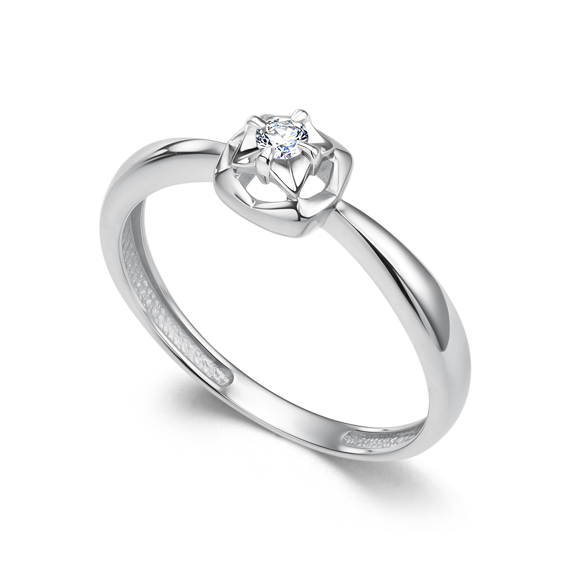 Кольцо из золота с камнем Бриллиант фото, цены