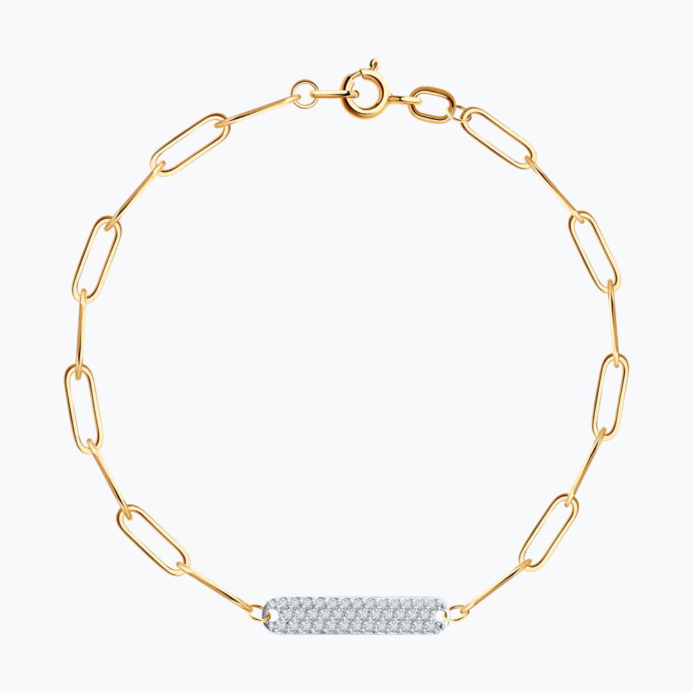 Браслет из золота с камнем Фианит фото, цены