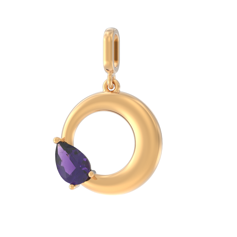 Подвеска из золота с камнем аметист фото, цены