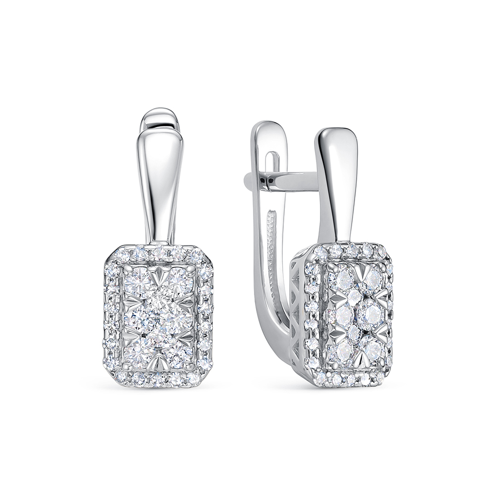 Серьги из золота с камнем Бриллиант фото, цены