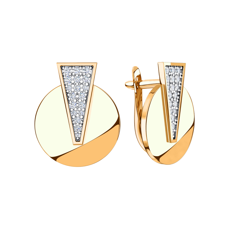 Серьги из золота с камнем Фианит фото, цены