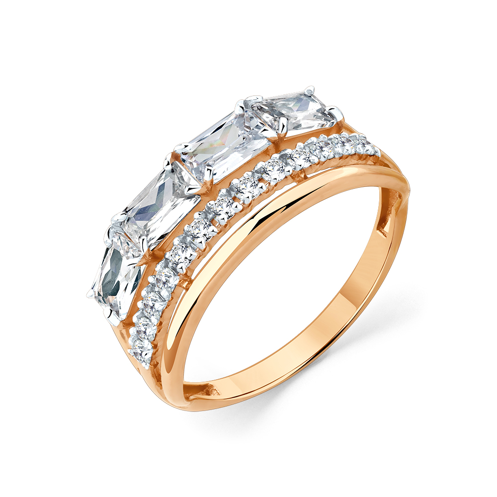 Кольцо из золота с камнем Фианит фото, цены