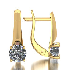 Серьги из золота с камнем Фианит фото, цены