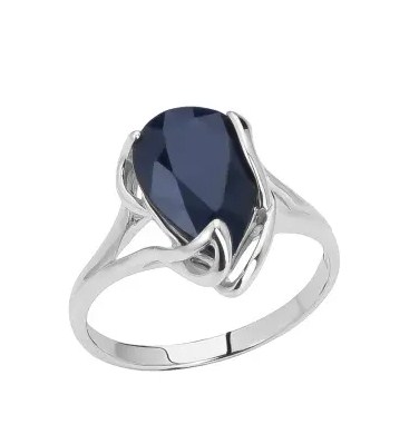 Кольцо из серебра с камнем Сапфир фото, цены