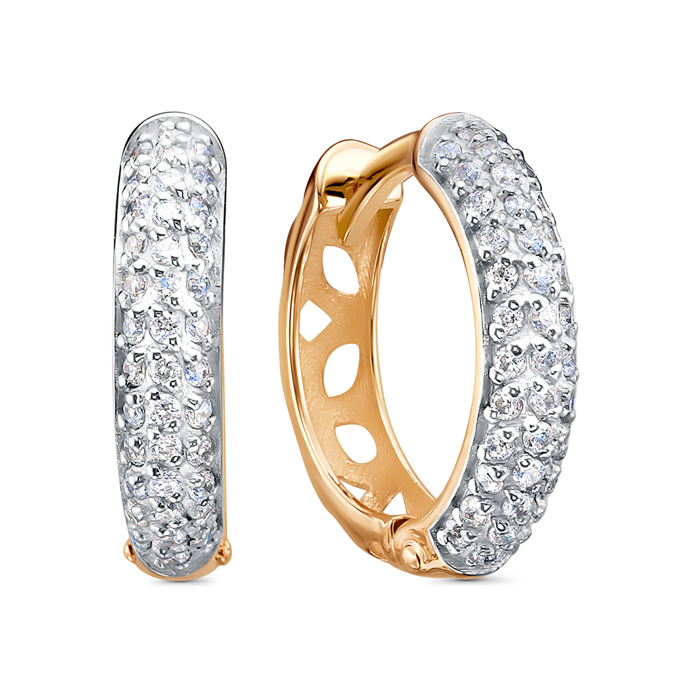 Серьги из золота с камнем Фианит фото, цены