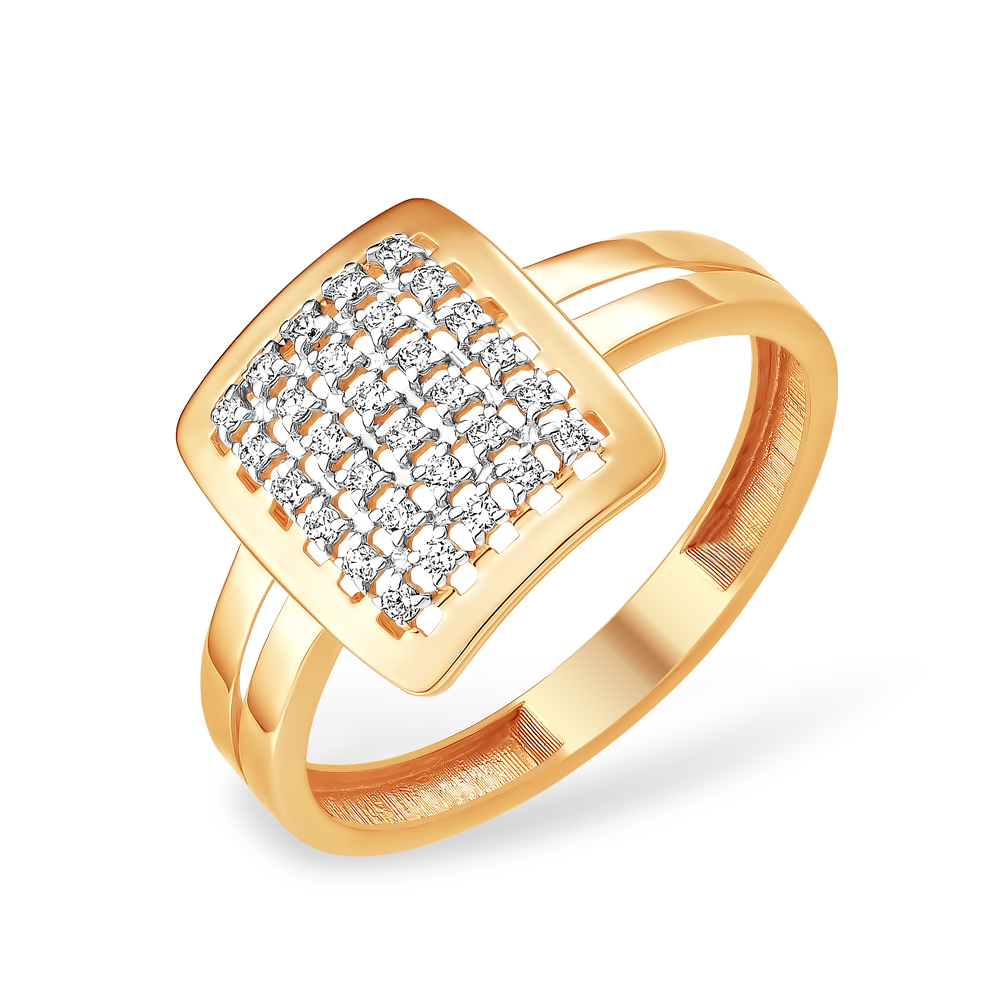 Кольцо из золота с камнем Фианит фото, цены