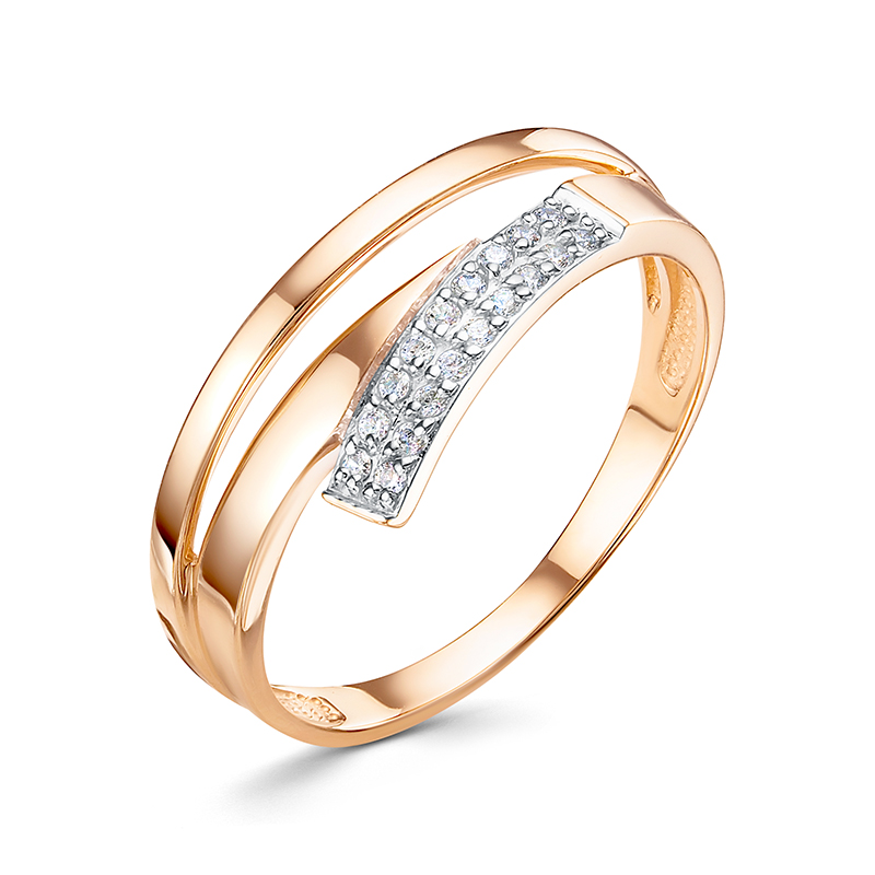 Кольцо из золота с камнем Фианит фото, цены