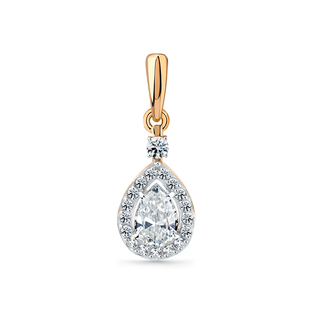 Подвеска из золота с камнем Фианит фото, цены