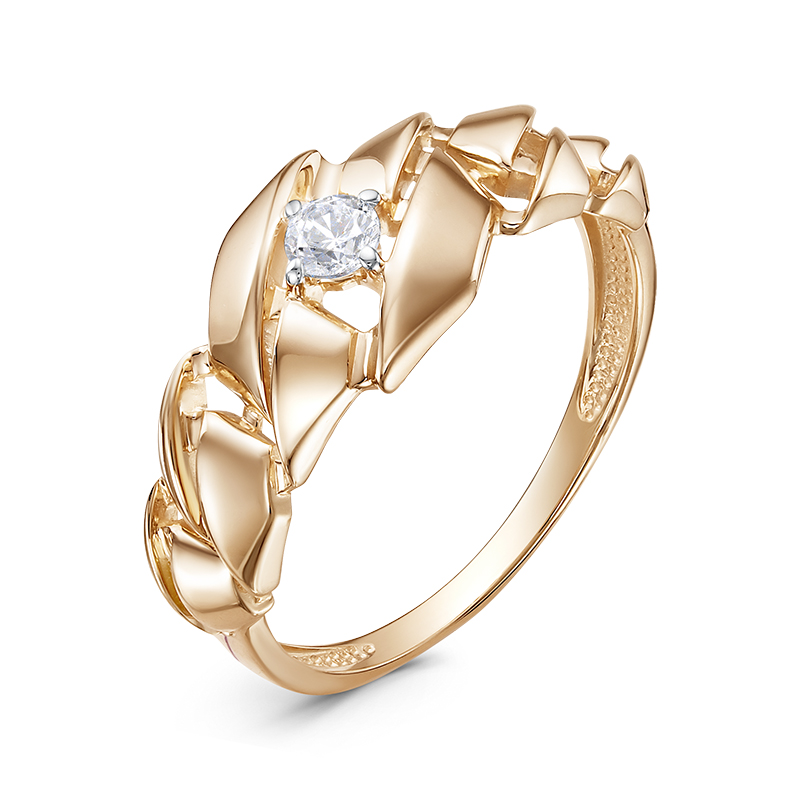 Кольцо из золота с камнем Фианит фото, цены