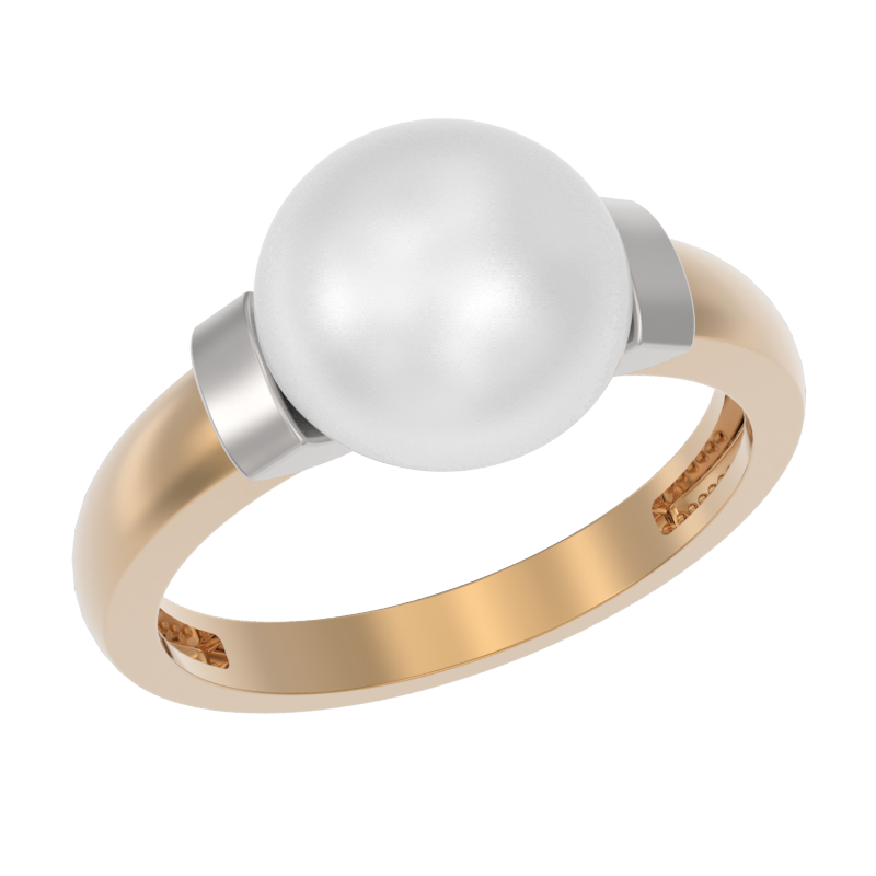 Кольцо из золота с камнем Жемчуг фото, цены