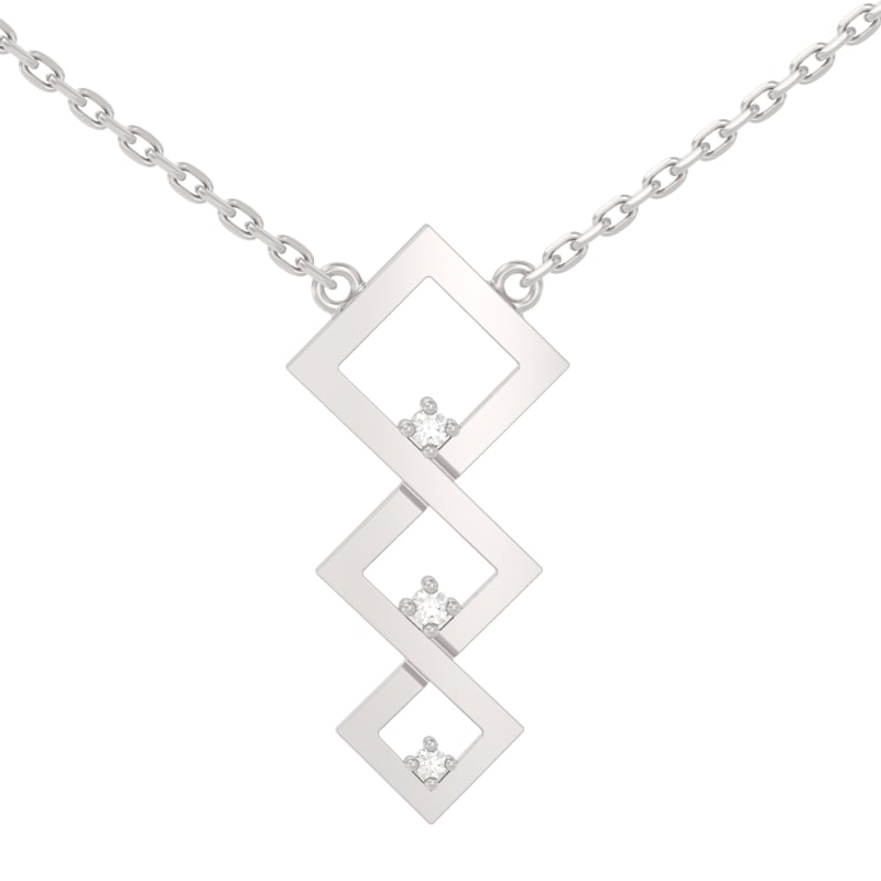 Колье из серебра с камнем Фианит фото, цены