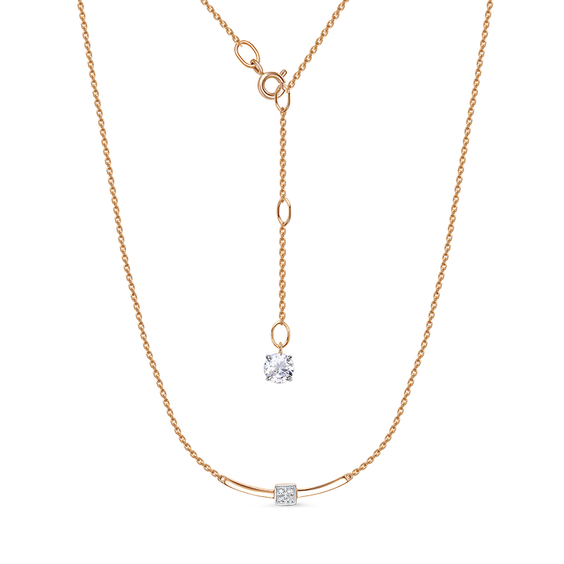 Колье из золота с камнем Фианит фото, цены