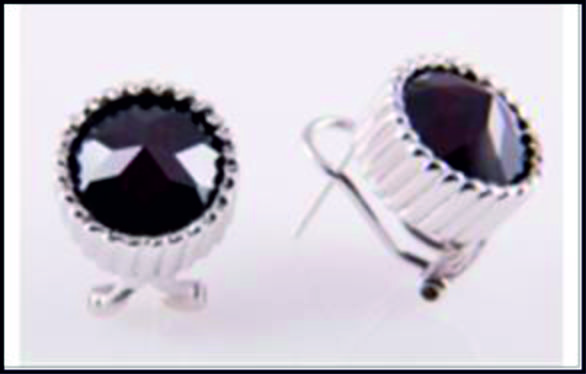 Серьги из серебра с камнем Гранат фото, цены